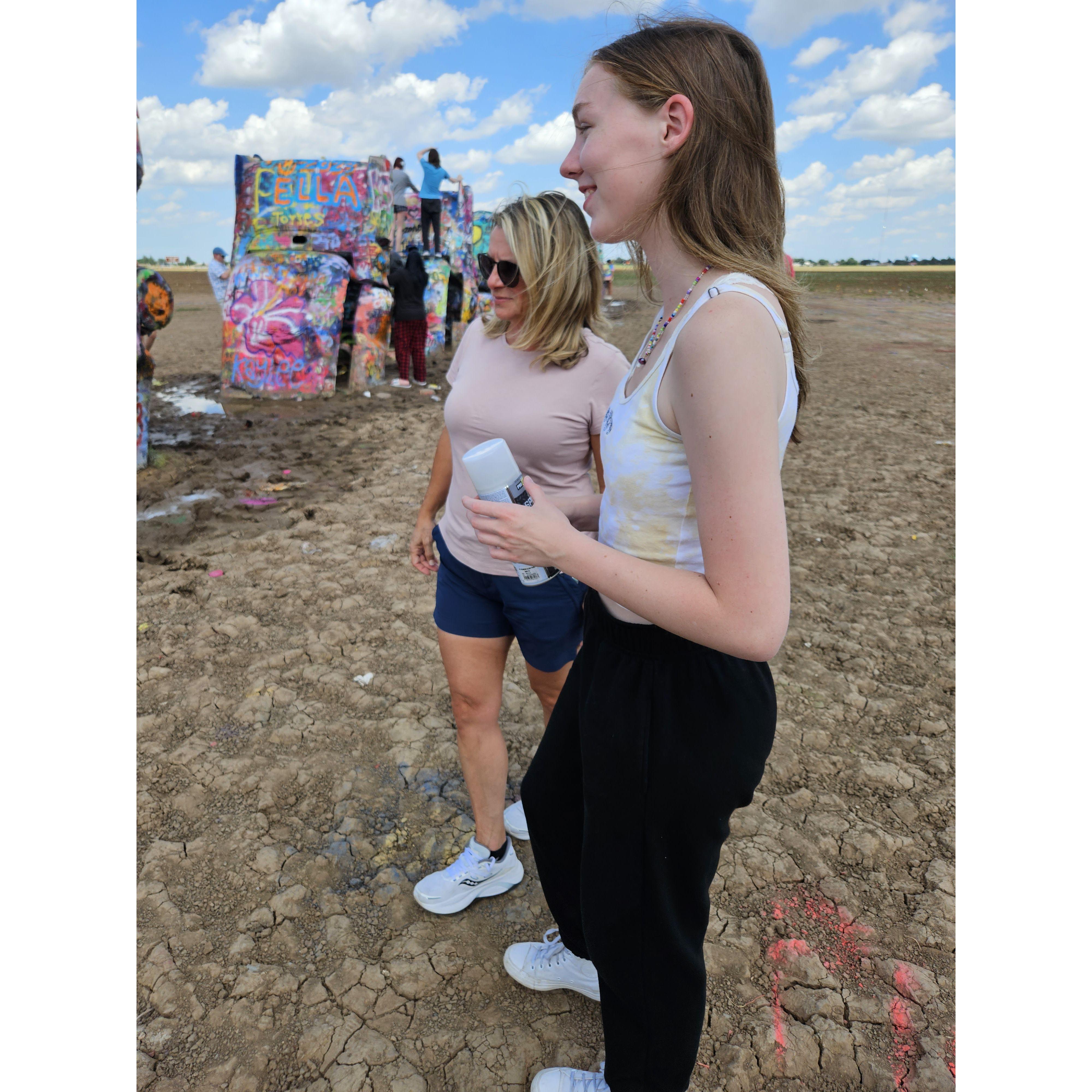 Cadillac Ranch- On our way home after picking up Baleigh.