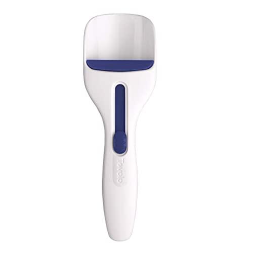Tovolo Scoop With Silicone Plunger Measures Equal Cupcakes or Muffins, One-Touch Sliding Button Dispenses Batter, Dishwasher-Safe & BPA-Free, Deep Indigo