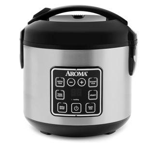 AROMA Digital Rice Cooker, 4-Cup (Uncooked) / 8-Cup (Cooked), Steamer, Grain Cooker, Multicooker, 2 Qt, Stainless Steel Exterior, ARC-914SBD