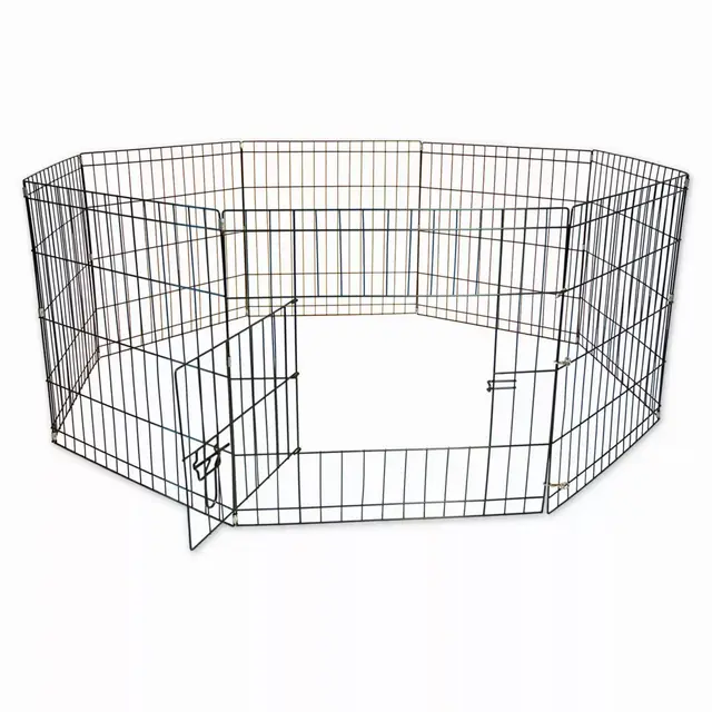 8-Panel Portable Pet Pen in Black