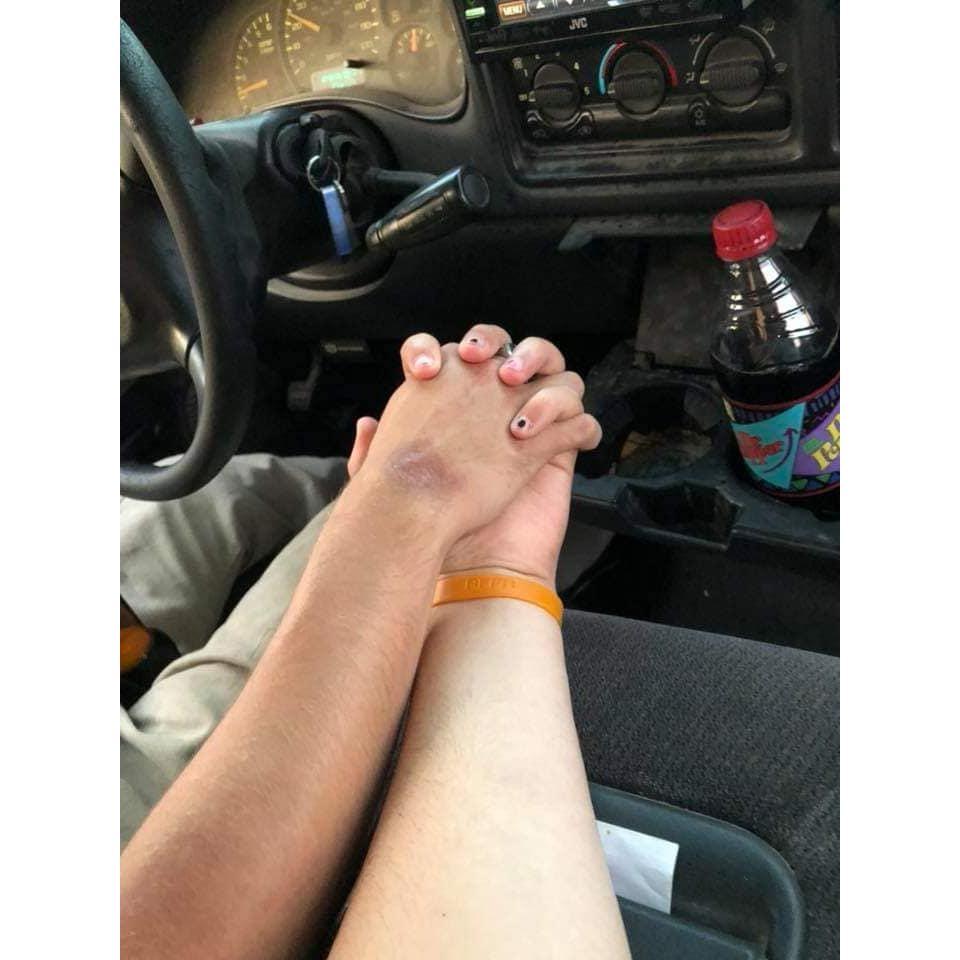 First time holding hands
