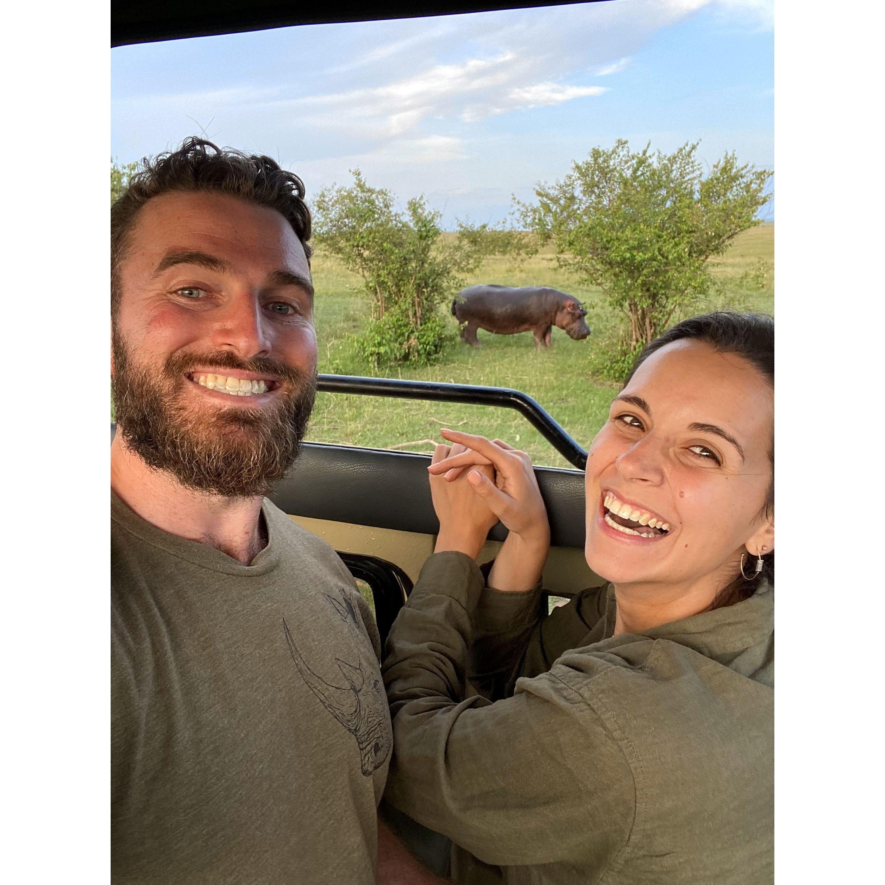Delighted to see a hippo outside of the water!!