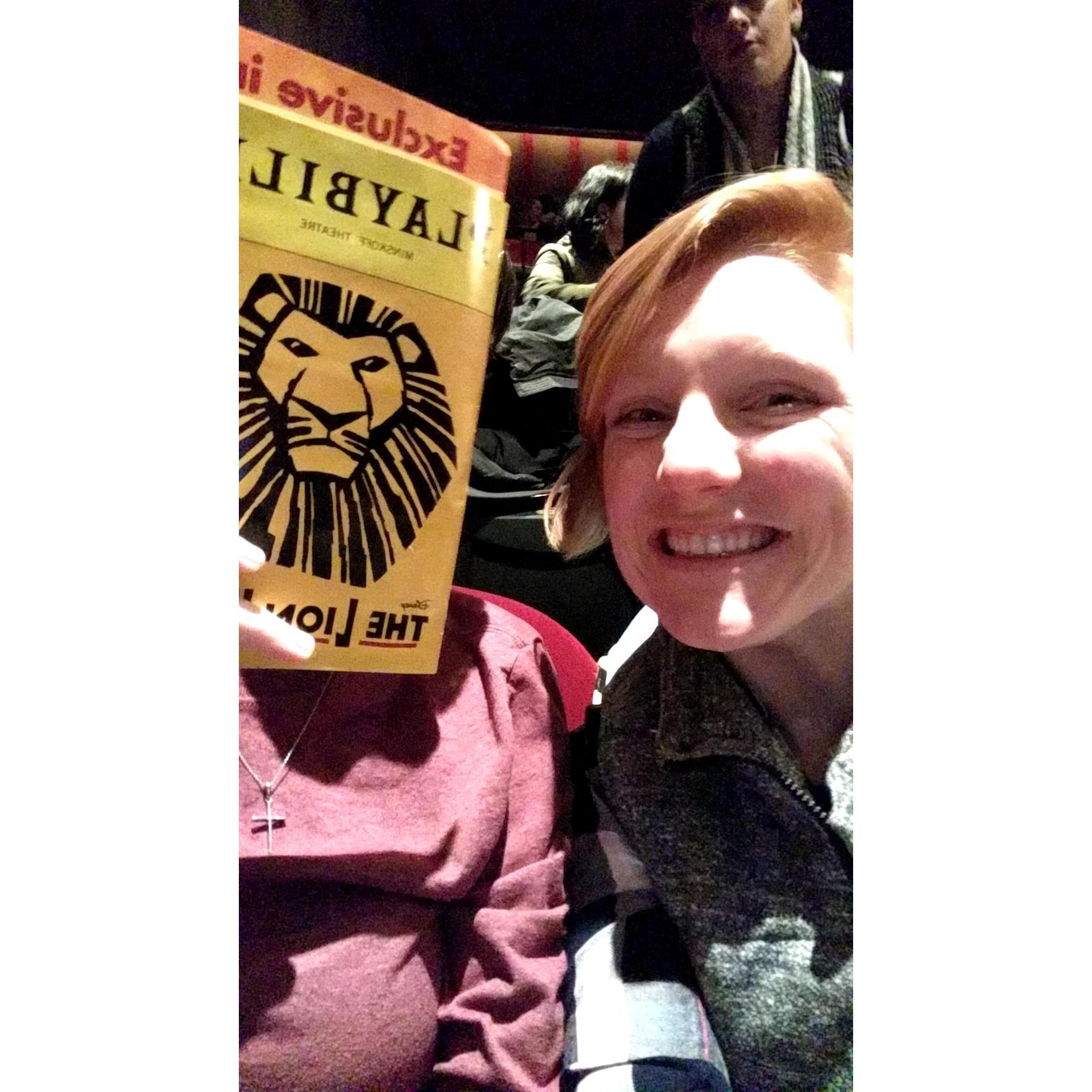 Our first vacation was a gift to see The Lion King on Broadway
