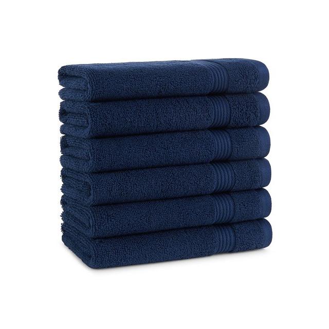 Arkwright 100% Cotton Luxury Hand Towels - (Pack of 6) 600 GSM Soft & Absorbent, Quick-Drying, Perfect for Beach Houses, Hotels, and Rental Properties, Lapis Navy