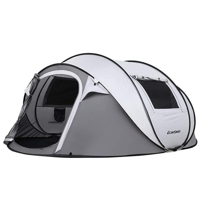 EchoSmile Camping Instant Tent, 2/4/6/8 Person Pop Up Tent, Water Resistant Dome Tent, Easy Setup for Camping Hiking and Outdoor, Portable Tent with Carry Bag, for 3 Seasons