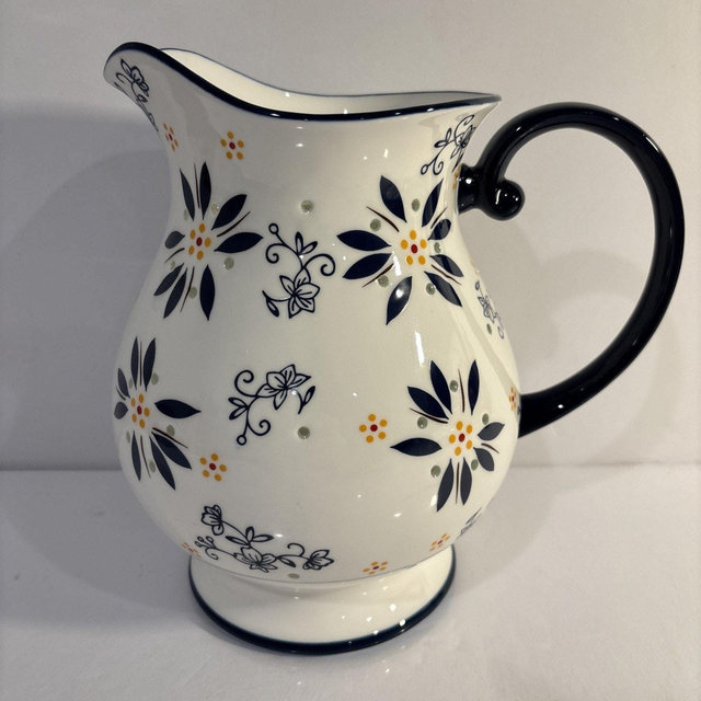 Temp-tations By Tara Illuminated Pitcher 2.5 Qt. Blue Floral NIB