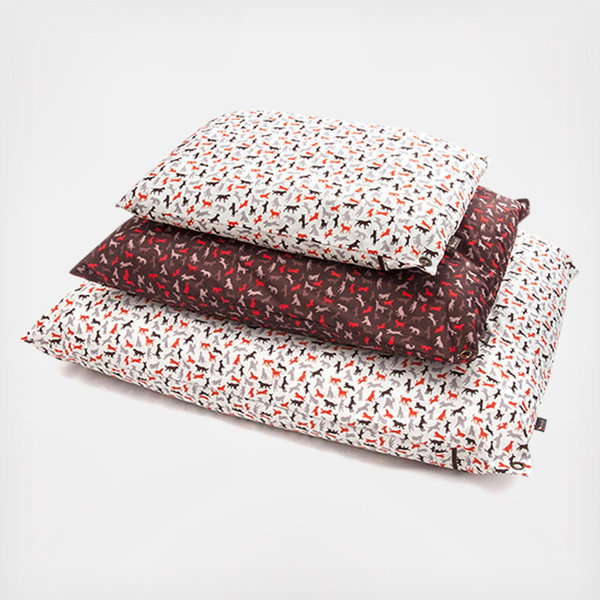 P.L.A.Y. Rundes Hundebett, Gr. S, Rot/schwarz Houndstooth – Mit Recycelter Füllung, Waschbar