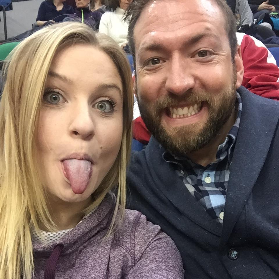 Our first date. Peter didn't know Jess hated basketball.... at least she still showed up!