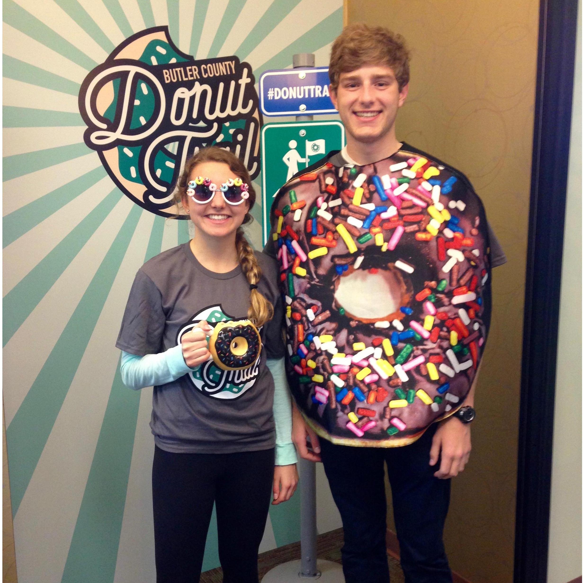 Justin and Mattie completed the Butler County Donut Trail. 9 donut shops in 2 days...