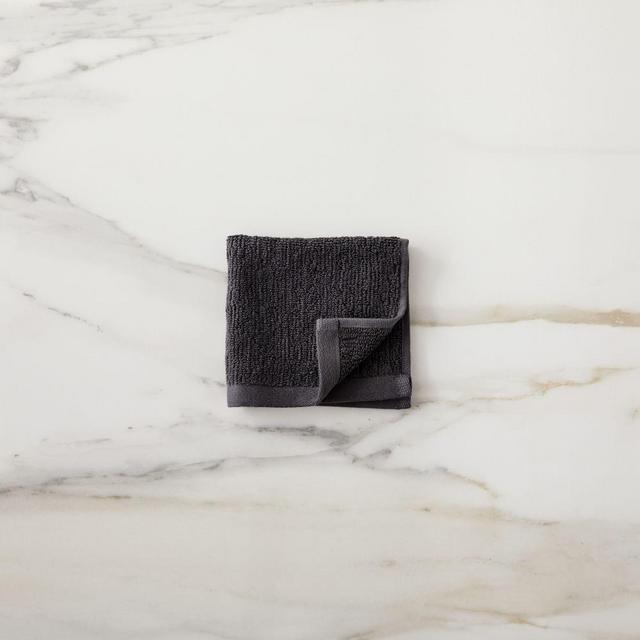 Organic Textured Towel, Washcloth, Gray Dusk