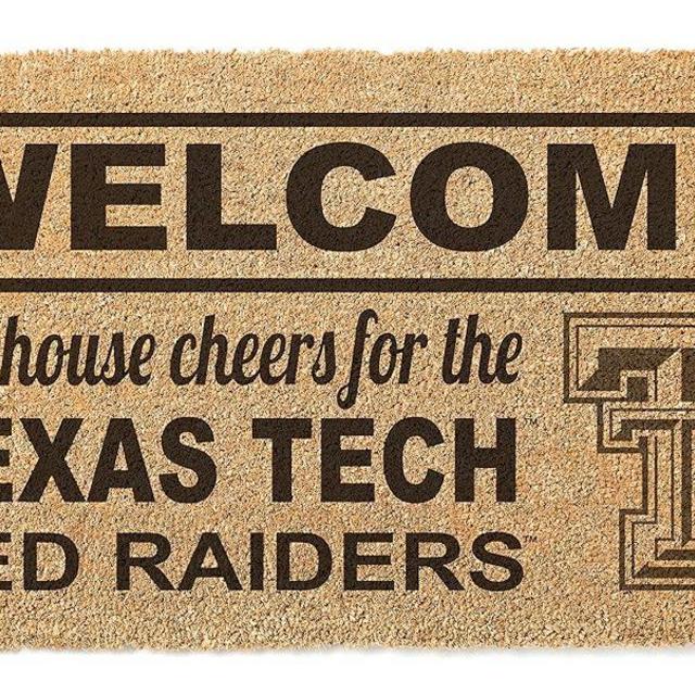 KH Sports Fan Texas Tech Red Raiders Welcome Coir Doormat, 18x30 Inches, Red Raiders Outdoor Rug; Display Your Team Spirit with This Unique Texas Tech Red Raiders Doormat