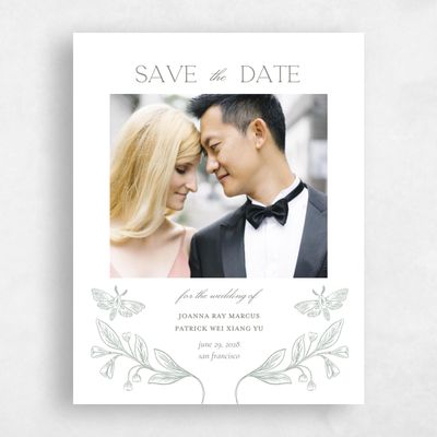 White Fall Wedding Save the Date - Gaspard Photo