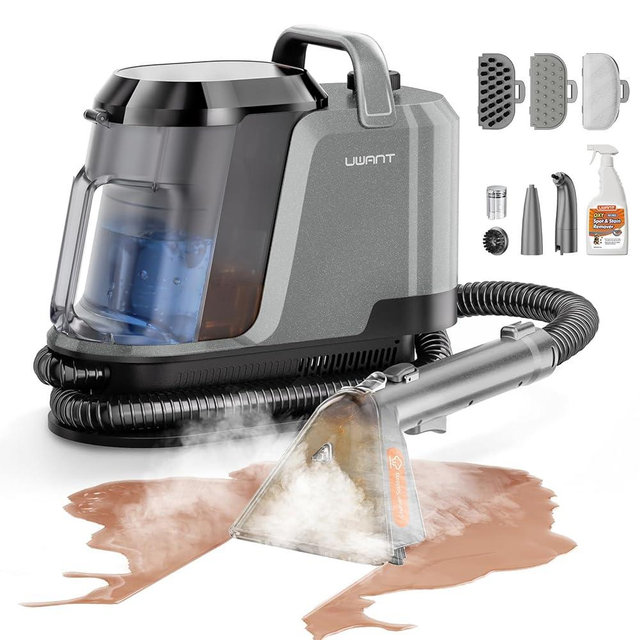 Uwant 18Kpa Carpet Cleaner Machine with 3 System Powerful Suction Upholstery Cleaner Machine for Pet with Oxy Pro Solution Set of 1