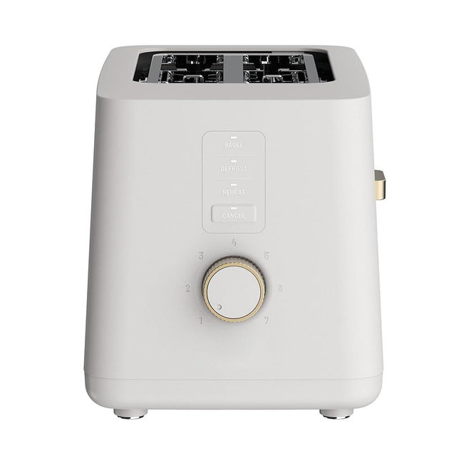 Thymes & Tables TT1629R 2 Slice Toaster ThymeToast Technology, 7 Shade Levels - Bagel Defrost Reheat, Extra-Wide Slots Removable Crumb Tray Compact Design 900W Power - Recipes Included (Sand)