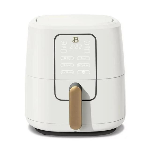 Beautiful Drew Barrymore 6-Quart Digital Air Fryer, TurboCrisp Technology, 4 Presets, 170°F-400°F, Non-Stick, Dishwasher Safe, 1750 Watt. (WHITE)