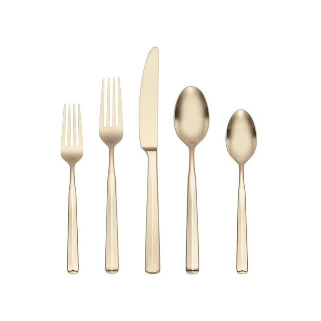 Oneida 897336 Ryder Satin Champagne 20-Piece Flatware Set