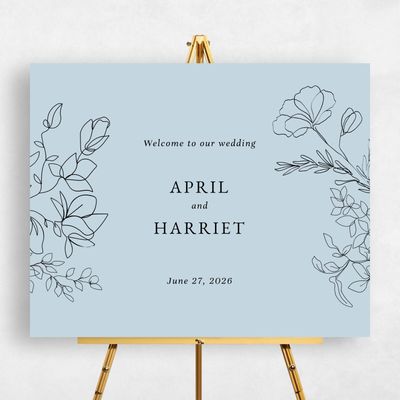 Baby Blue Wedding Sign - Essenza Landscape