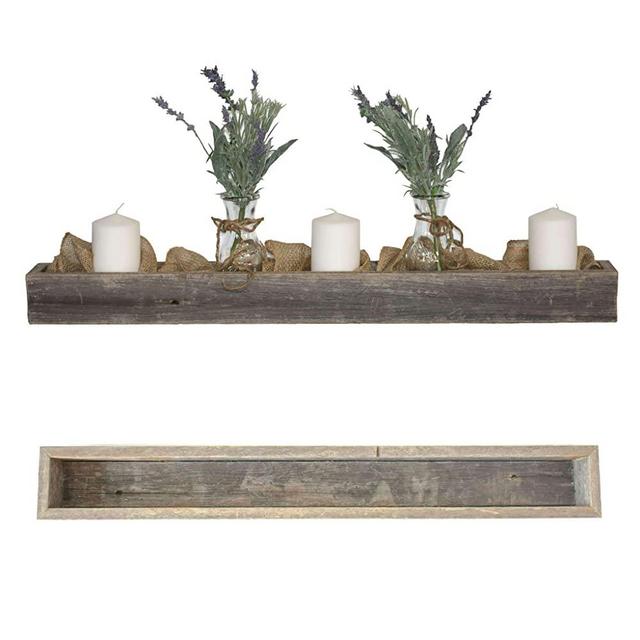 BarnwoodUSA Rustic Centerpiece Barnwood Box | Dining Room Table Decorations for Home Décor | Coffe Table Décor | Planter Box | Fireplace Mantel Farmhouse Ornament | 35.5" L