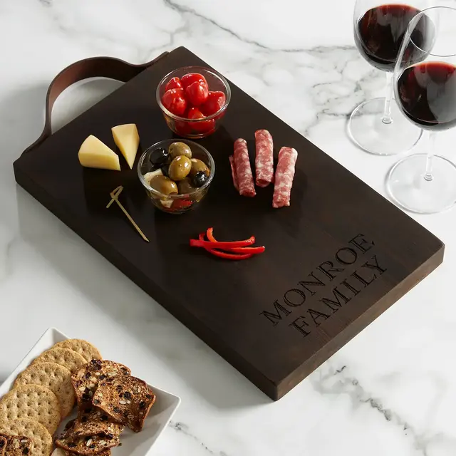 Personalized Thermal Ash Board with Leather Handle 16x10