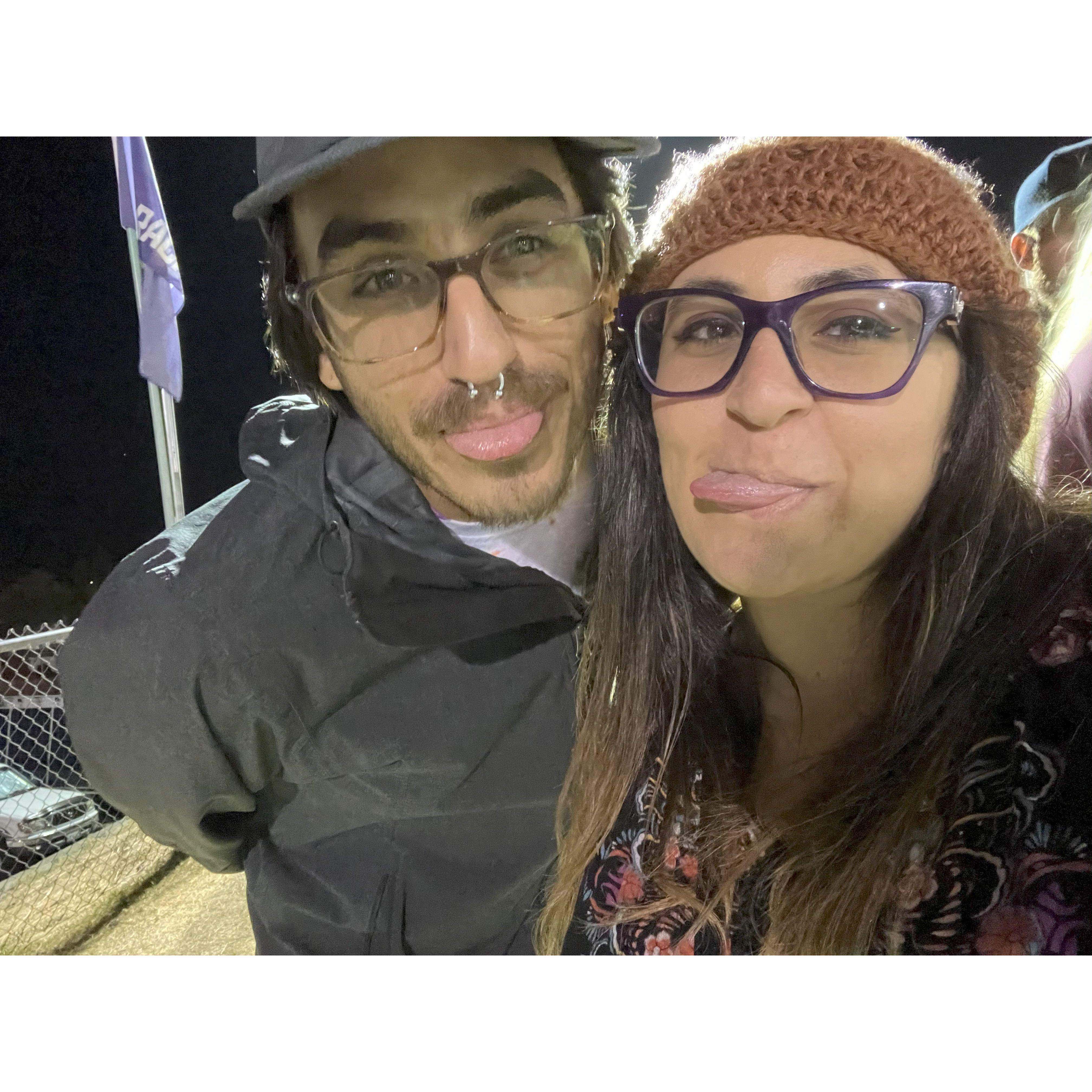 Just some sillies during a monster truck show!