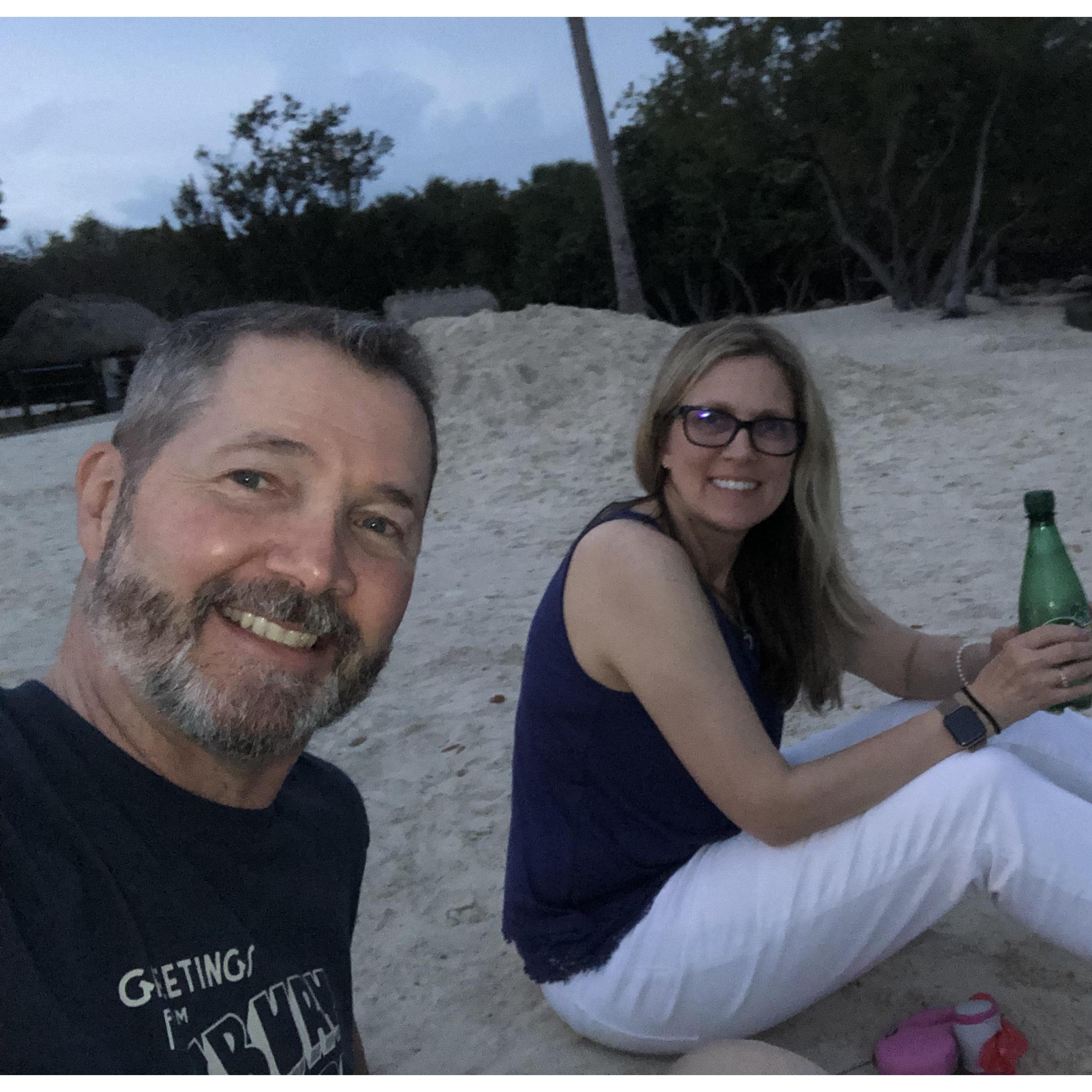 We both love palm trees and sunshine --visiting Kathy's mom in Islamorada!