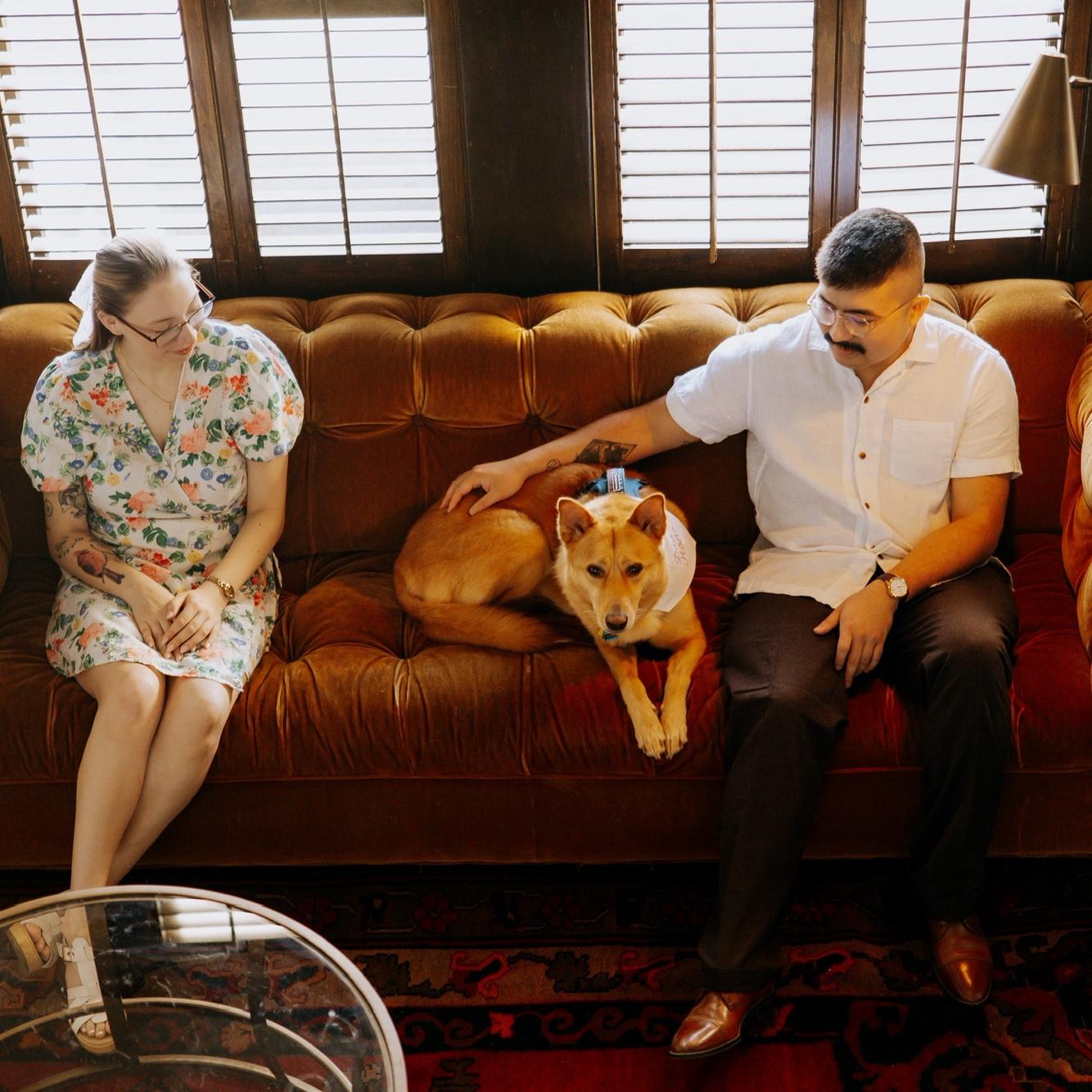 Penny was not a fan of the creaky floors at Hotel Havana, but she did love this couch!