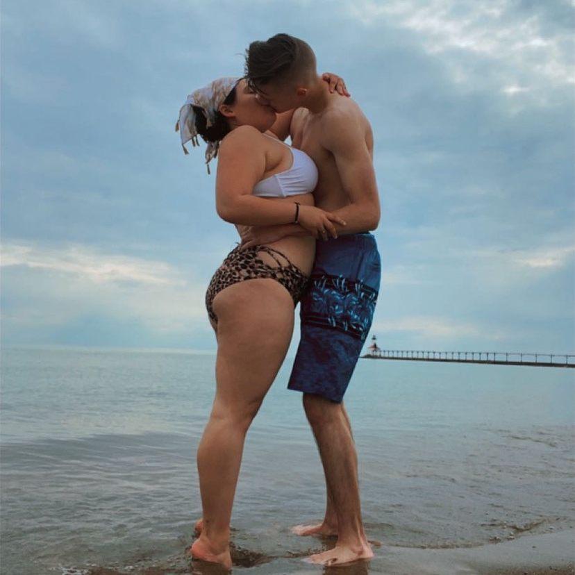 First beach day together at Michigan City pier