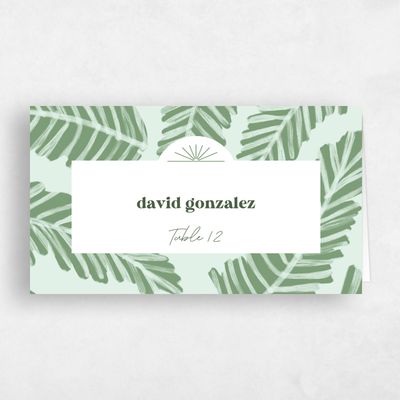 White Destination Wedding Place Card - Tucana