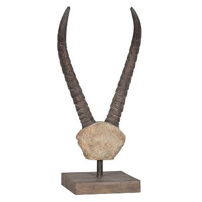 Product description page - African Antelope Horn Decorative Sculpture Brown - (15")