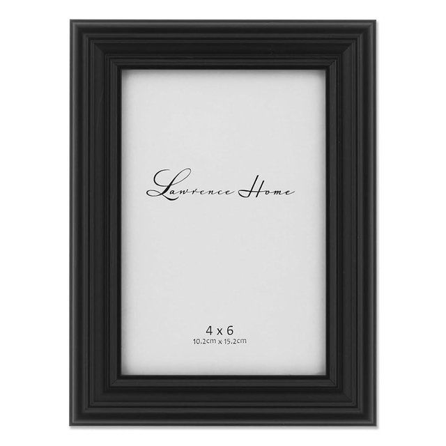 Lawrence Frames 535446 Black 4x6 Classic Detailed Picture Frame