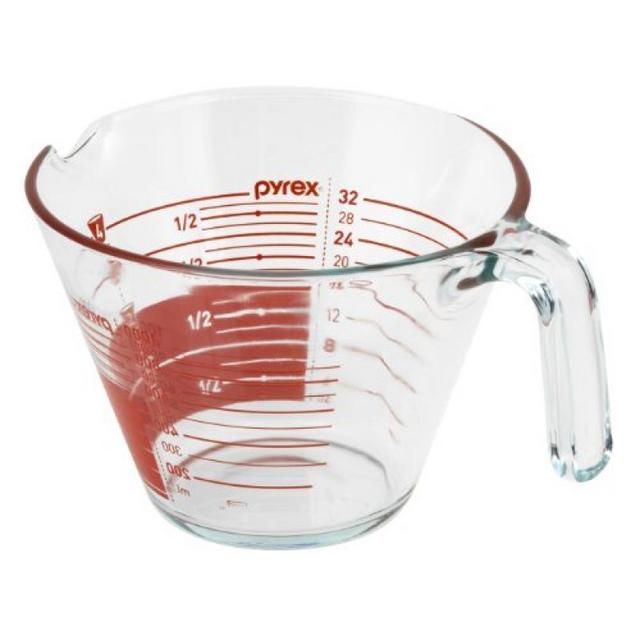 Pyrex 4-Cup Glass Measuring Cup, Read From Above Graphics - Walmart.com