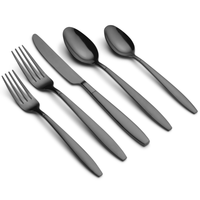 20-piece Flatware Set - Graze by Cambridge, Black