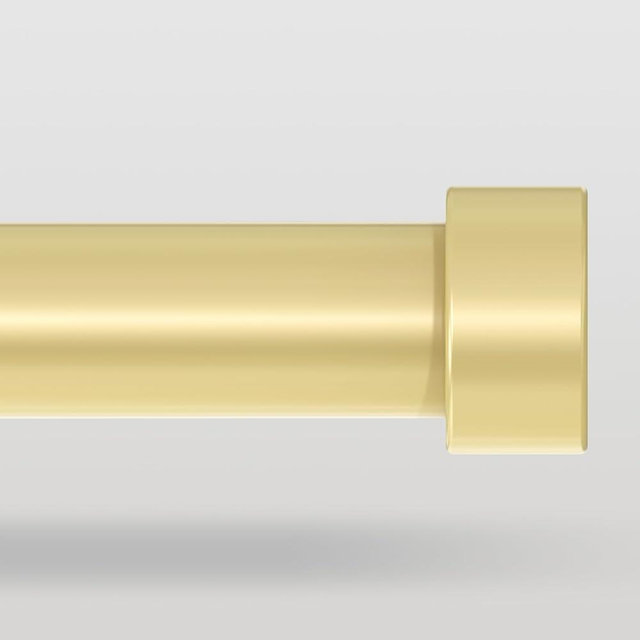 Gold Curtain Rods for Windows 36 to 176 Inch(3-14 Feet),1" Diameter Rods with Modern Style End Cap Finials,Size:36-176 Inch