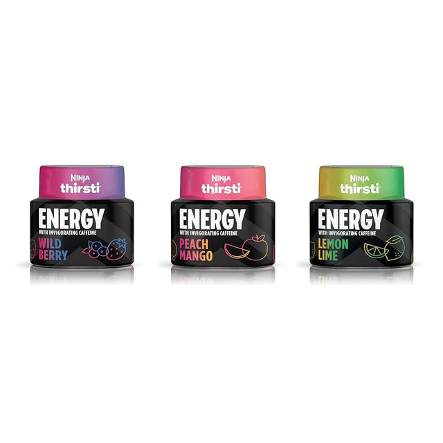 Ninja Thirsti Flavored Water Drops, Energy with Invigorating Caffeine, Variety Pack, Calories, Zero Sugar, 2.07 Fl Oz, Makes 17, 12oz Drinks, 3 Pack, WCFV3