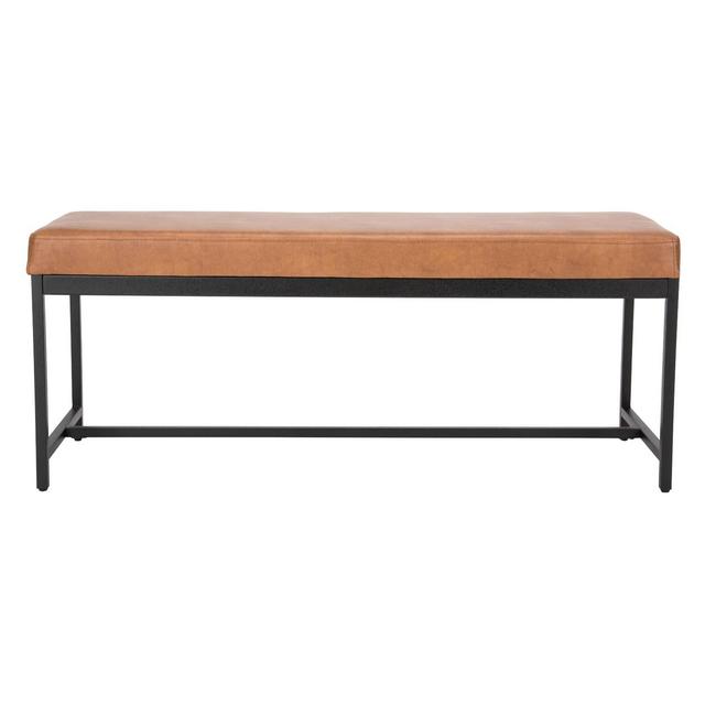 Chase Faux Leather Bench Brown - Safavieh