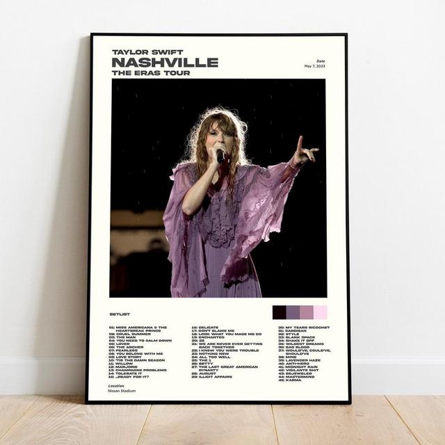Taylor Swift Nashville TN Night 3 The Eras Tour Setlist Poster, Minimalist Vintage Music Poster, Digital Download, Concert Poster
