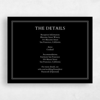 Black Bordered Wedding Enclosure - Verona