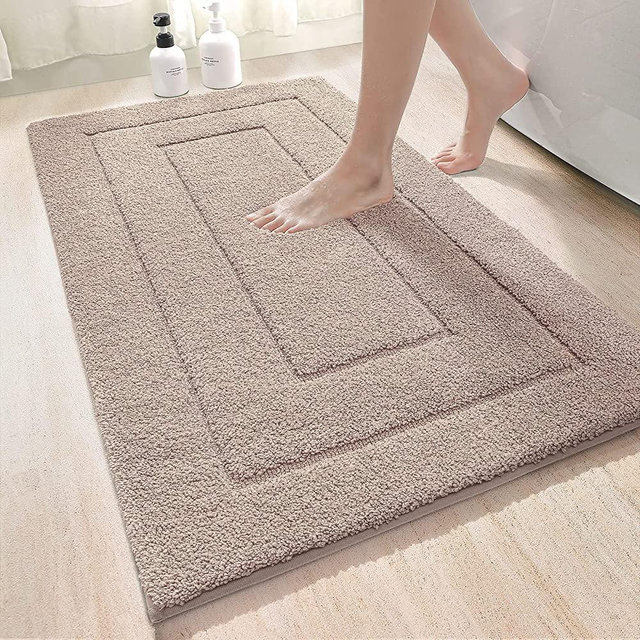 DEXI Bathroom Rug Mat, Extra Soft Absorbent Premium Bath Rug, Non-Slip Comfortable Bath Mat, Carpet for Tub, Shower, Bath Room, Machine Wash Dry, 24"x43", Beige
