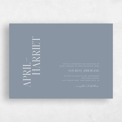 Dusty Blue Wedding Invitation - Andes Landscape