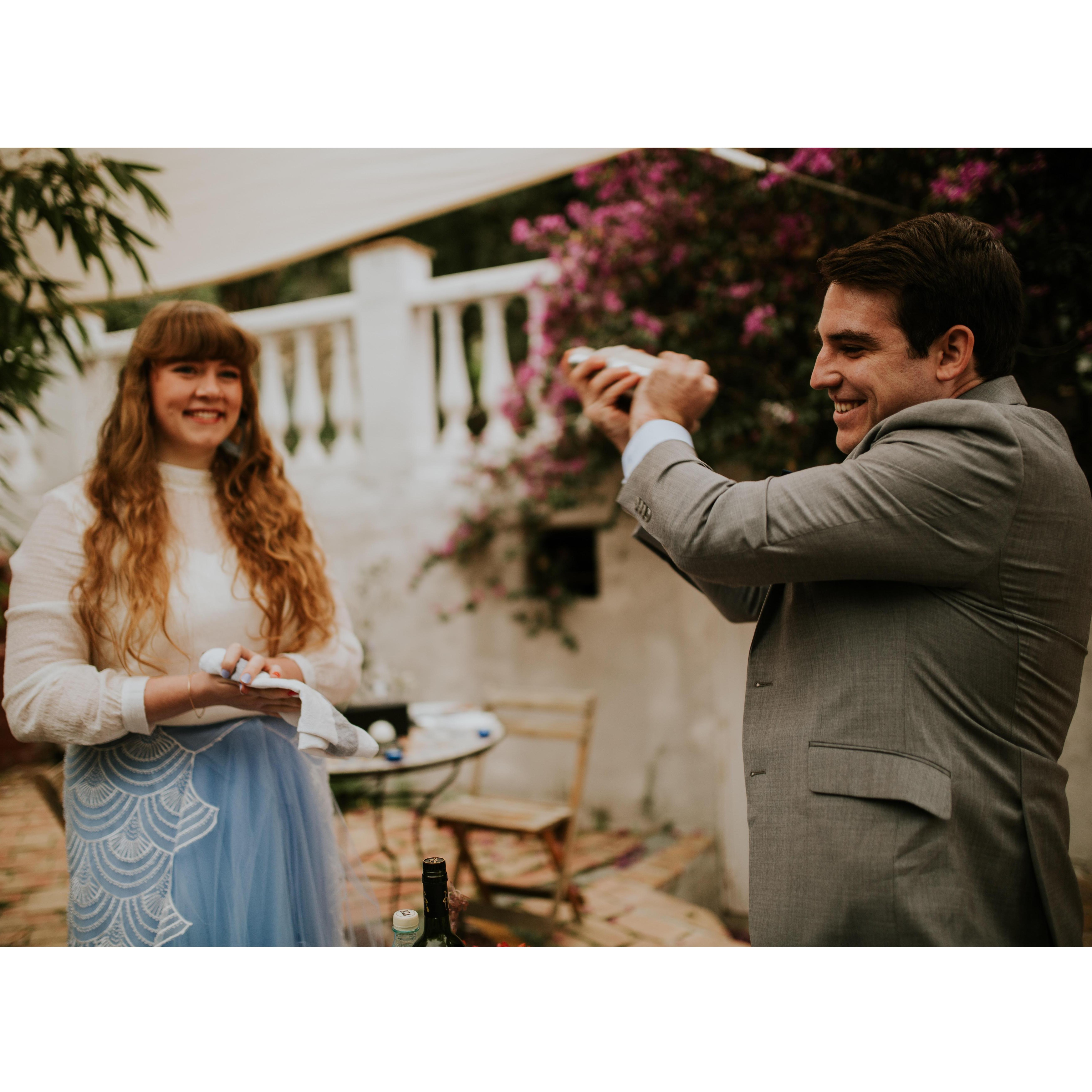 We made a celebratory cocktail together as part of our ceremony.