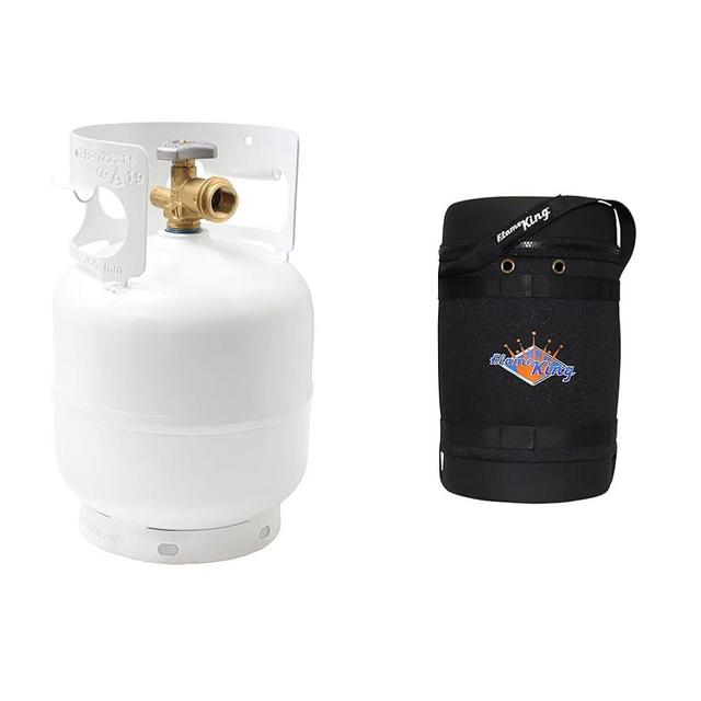 Flame King 5 Pound Propane Tank and Insulated Gas Hauler Protective Carry Case for 5LB Cylinder