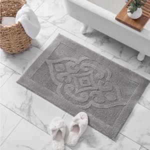 Costco- WelHome 100% Cotton Sculpted Bath Rug, Gray