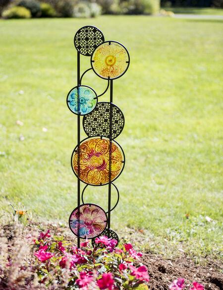 Glass Quilt Garden Panel, Circles