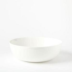 Rim Large Serve Bowl, White