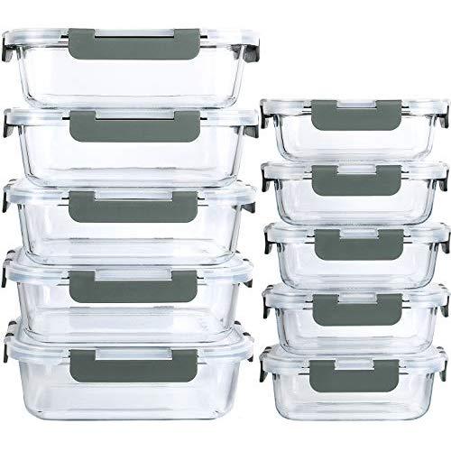 Klex Meal Prep Containers with Airtight Lids, BPA Free, Reusable Plastic  Food Container, 32 oz, Rectangular, Black/Clear, 50 Sets