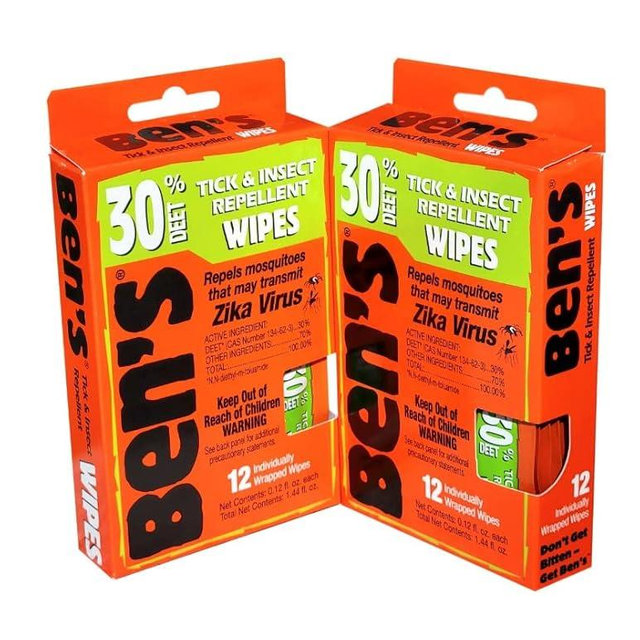 Ben's 30 Deet Mosquito Tick Insect & Bug Repellent Field Wipes - 24 Pack