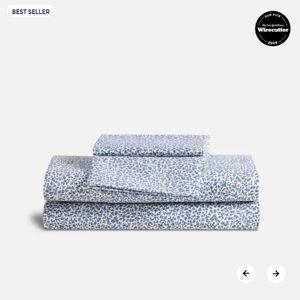 Classic Percale Core Sheet Set - Color -Mini Vine in Storm - Size - King