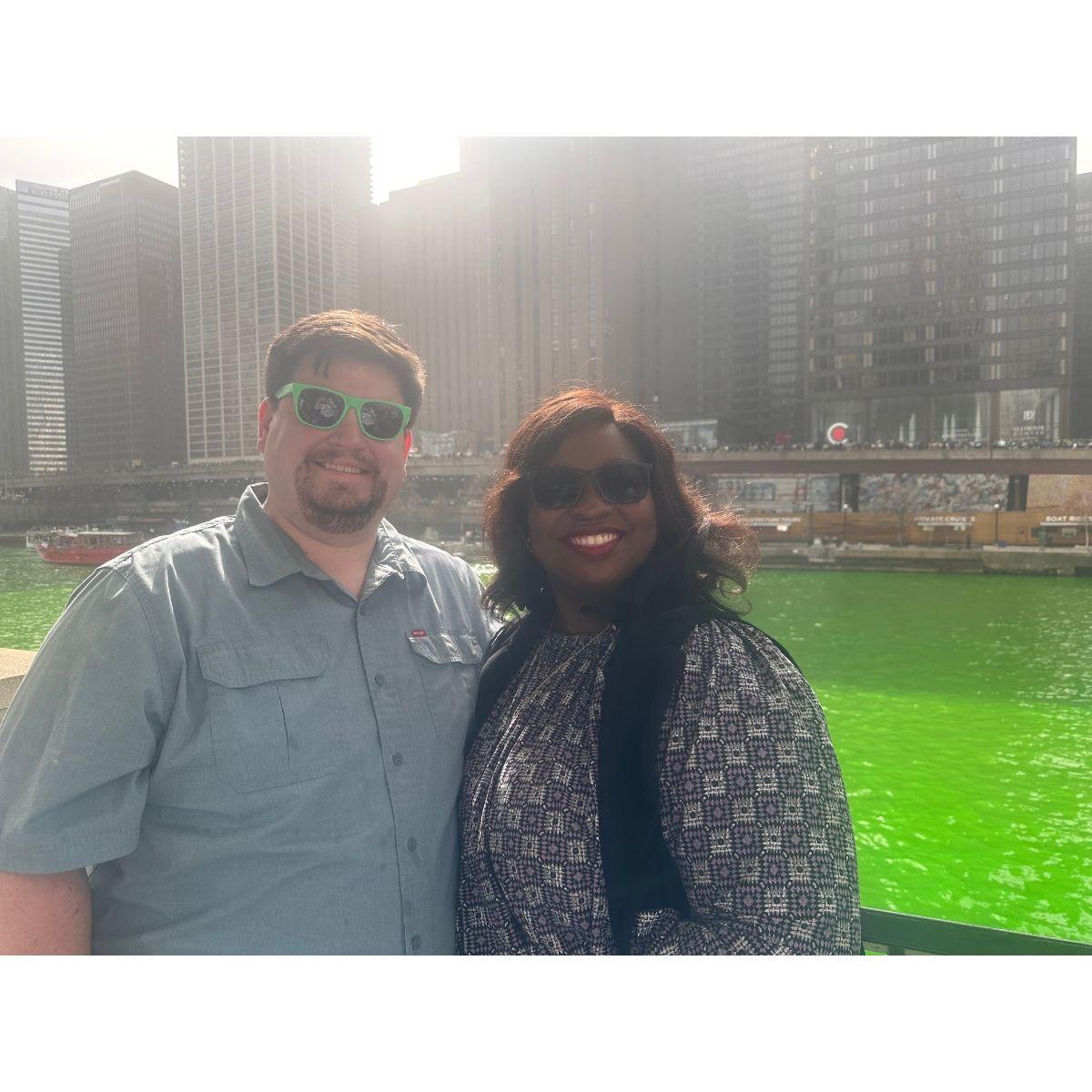 Our third annual trip to see the dyeing of the river on St. Patrick's Day, Chicago, 2025