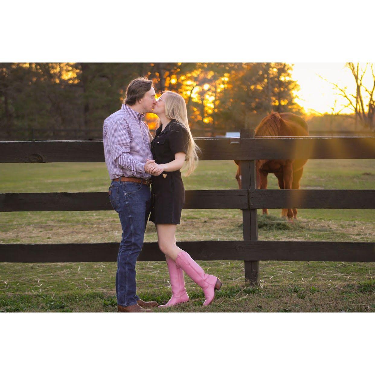 3/4/23 Landon proposed at sunset on Hannah's farm, and even arranged for Victoria Mumford Photography to be present to capture the precious memories!