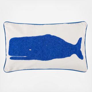 Whale Crewel Work Pillow